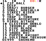 Hypothetical menu for a 16B-001 game made up of 4B-009, 4B-001, 4B-002 and 4B-004.